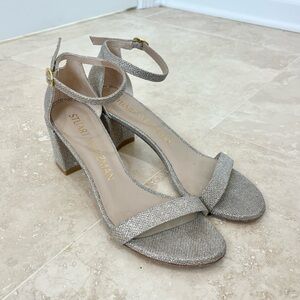 Stuart Weitzman Nudistcurve 75 Block Heel Sandal - Size 8